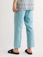 MASSIMO ALBA - Key West Linen Drawstring Trousers - Blue