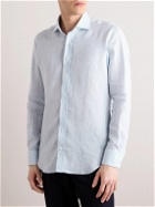 Thom Sweeney - Cutaway-Collar Striped Linen Shirt - Blue