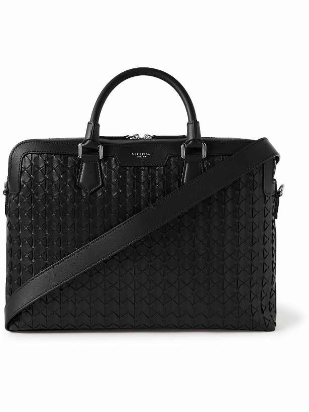 Photo: Serapian - Mosaico Woven Leather Briefcase