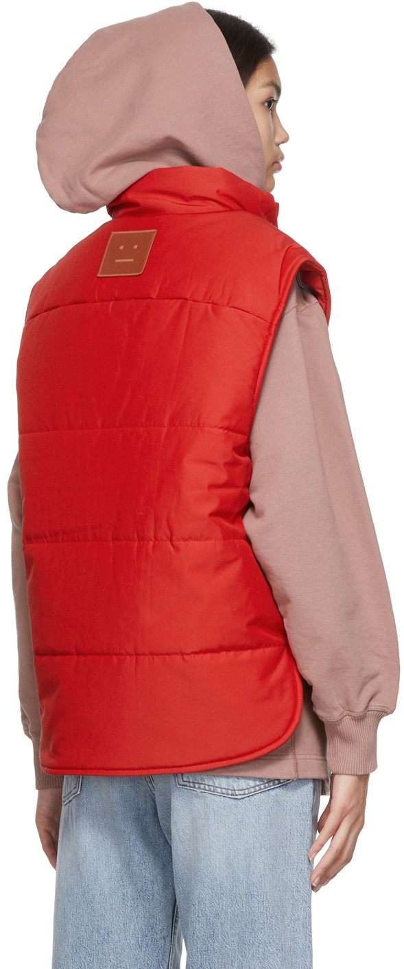 Women's Twill Quilted Vest - Red