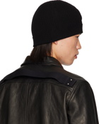 Rick Owens Black Porterville Ribbed Beanie