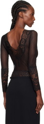 Yasmine Eslami Black Tina Long Sleeve Bodysuit