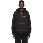 Valentino Black VLTN Panel Zip-Up Hoodie