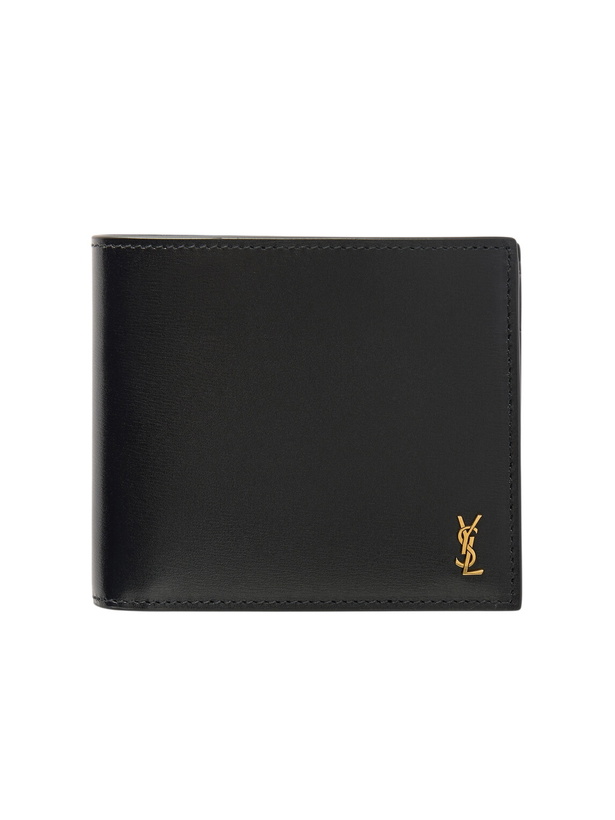 Photo: SAINT LAURENT - Logo-Embellished Leather Bifold Wallet with Money Clip