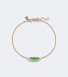 Sydney Evan Pea Pod 14kt gold bracelet with jades
