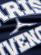 Givenchy - Paris Logo-Print Cotton-Jersey T-Shirt - Blue