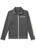 Palm Angels - Slim-Fit Logo-Print Striped Shell Track Jacket - Gray