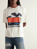 Rhude - Black Hills Rally Logo-Print Cotton-Jersey T-Shirt - White