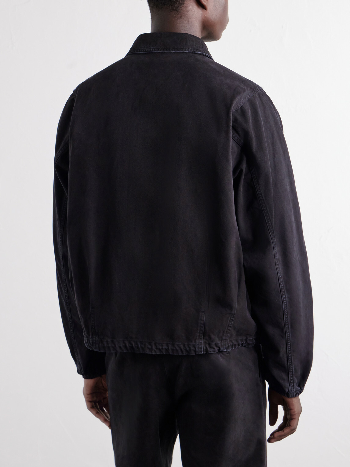 YOKE - Garment-Dyed Cotton-Twill Blouson Jacket - Black