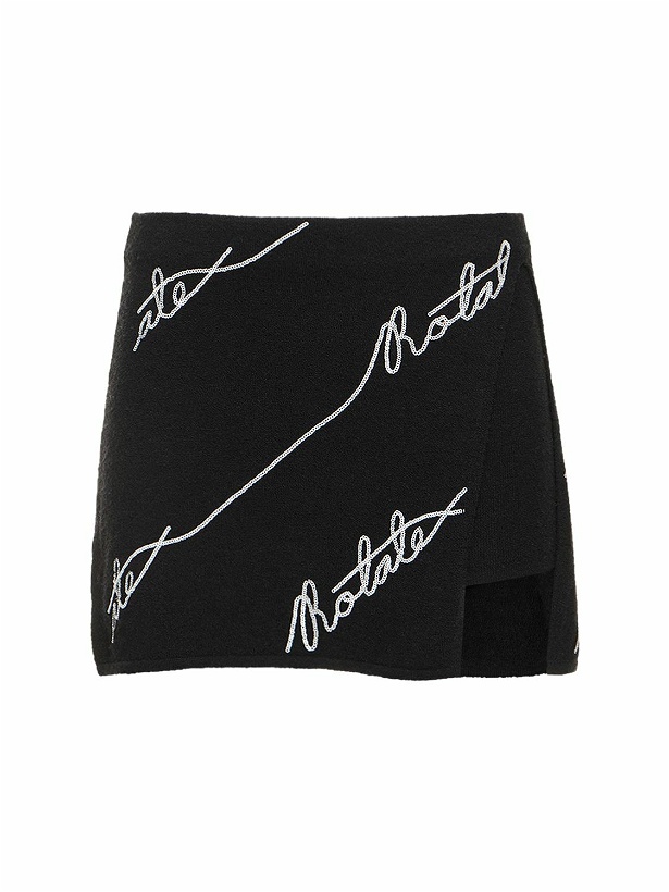 Photo: ROTATE - Sequined Logo Cotton Blend Mini Skirt