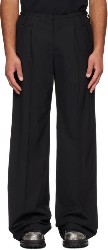 Photo: 032c Black Wide Leg Suit Trousers
