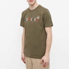 Moncler Men's Tricolore Text Logo T-Shirt in Green