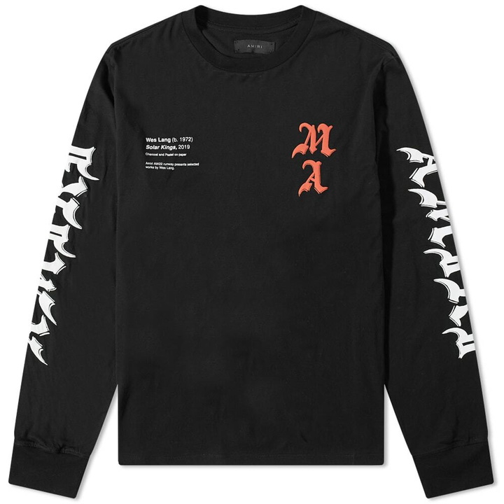 Photo: AMIRI Long Sleeve Wes Lang Solar Kings T-Shirt in Black