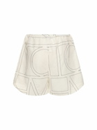 TOTEME Monogram Cotton Blend Pajama Shorts