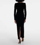 Alessandra Rich Bow-detail cutout velvet gown