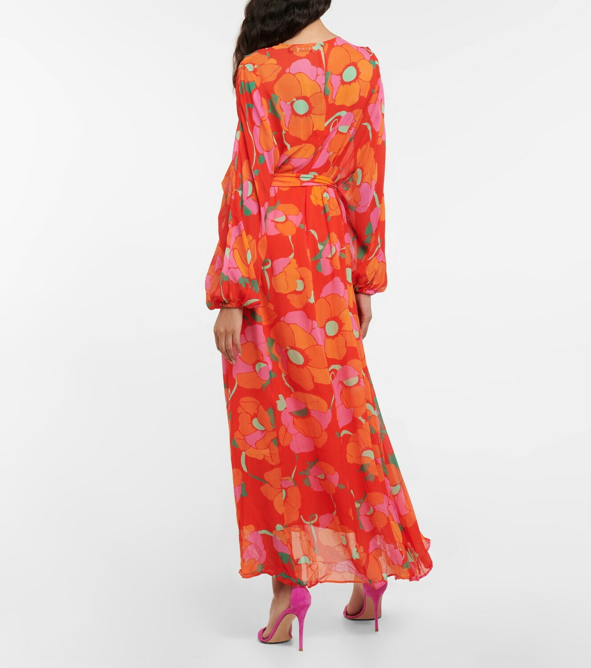 knee length dresses for ladies Floral Belted A Line Midi Dress | Shirt Dress