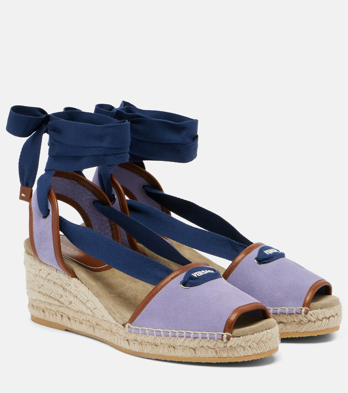 Versace Lola suede espadrille wedges