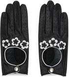Ernest W. Baker Black Floral Gloves