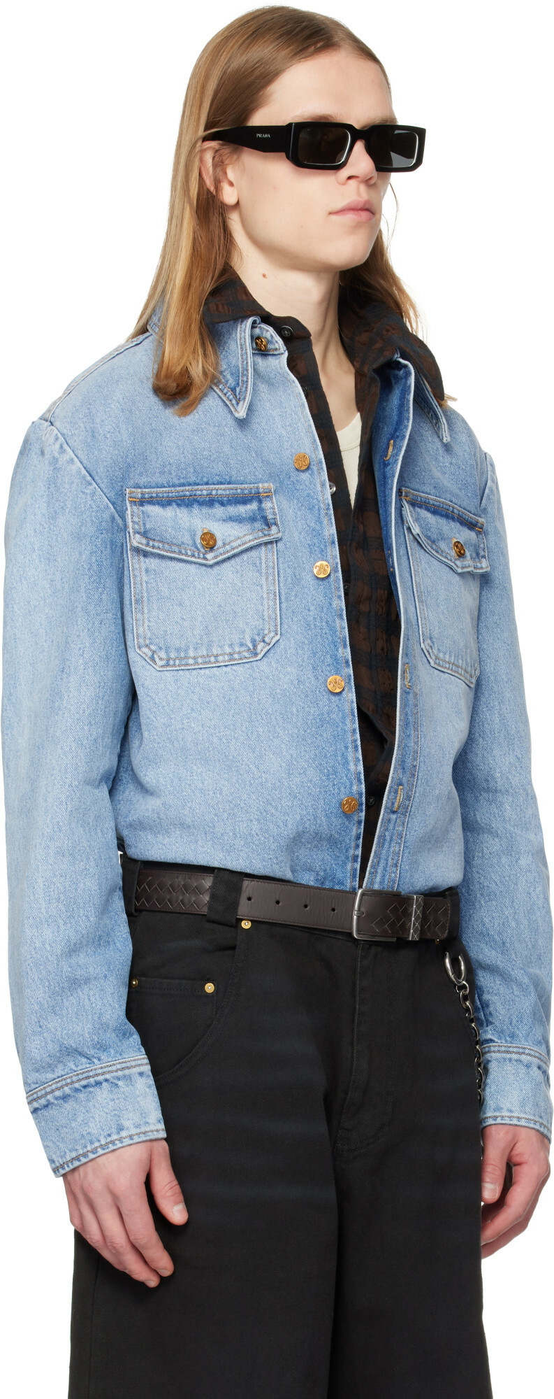 WILLY CHAVARRIA Blue Chente Denim Overshirt