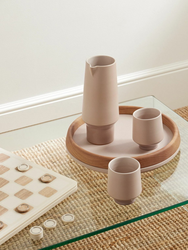 Photo: Brunello Cucinelli - Ceramic Carafe, Cups and Walnut-Trimmed Tray Set
