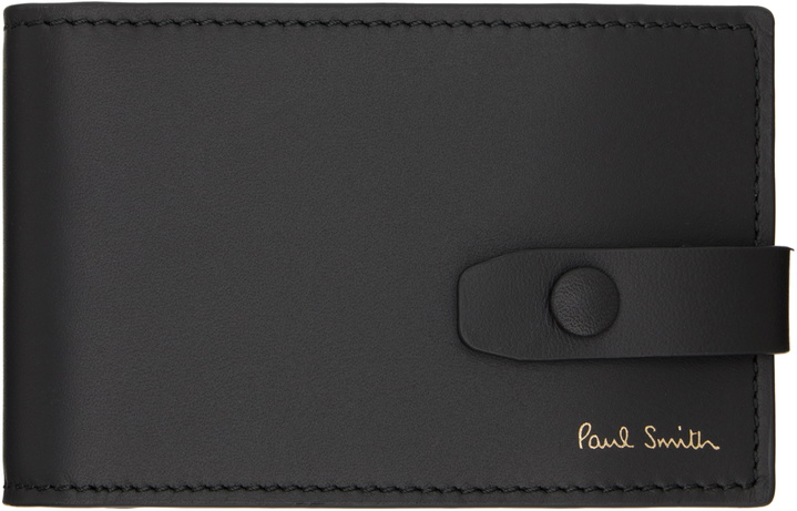 Photo: Paul Smith Black Signature Stripe Leather Card Holder