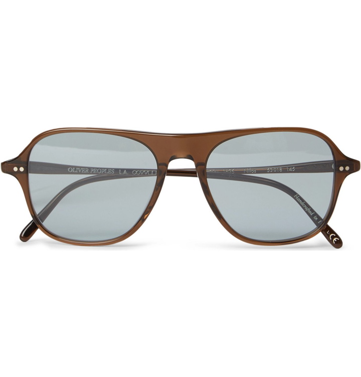 Photo: OLIVER PEOPLES - Nilos D-Frame Acetate Sunglasses - Brown