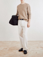 Zegna - Cable-Knit Linen, Cashmere and Silk-Blend Sweater - Neutrals