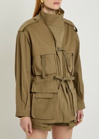 Isabel Marant Beriza Drawstring Canvas Jacket Khaki