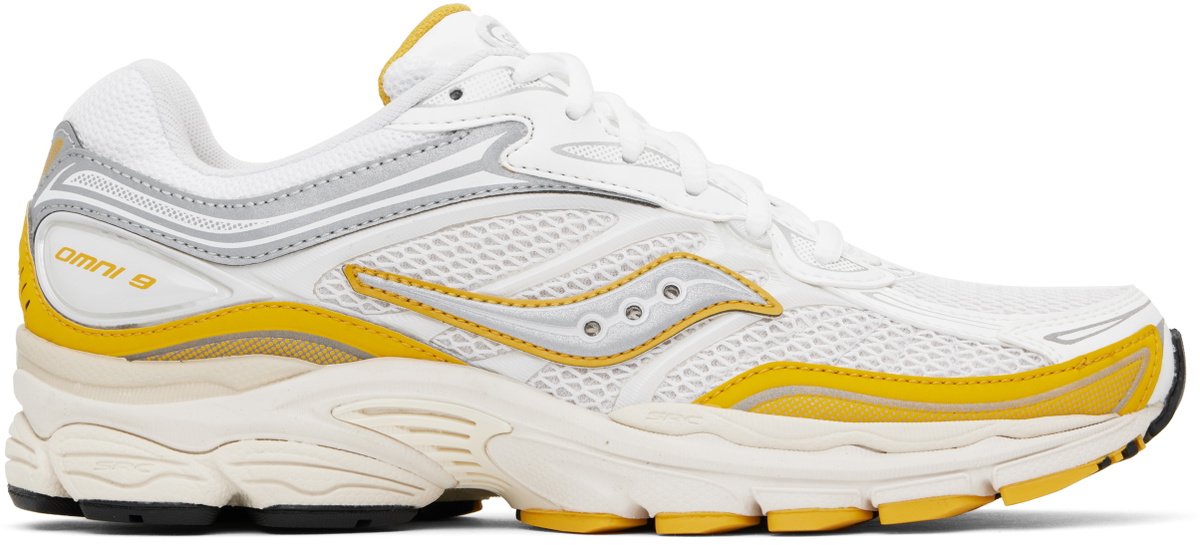 Saucony White & Yellow ProGrid Omni 9 TMY Sneakers