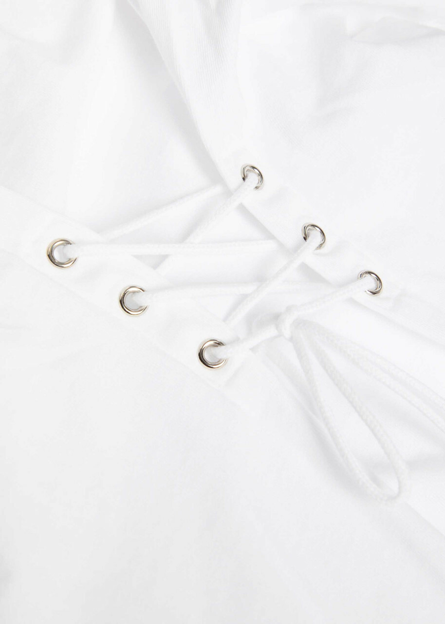 Agolde Ellery Lace-up Cotton T-shirt White