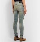 AMIRI - Half Track Skinny-Fit Distressed Stretch-Denim Jeans - Blue