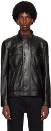 Belstaff Black Hand-Waxed Gangster Leather Jacket