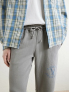 Cherry Los Angeles - Wide-Leg Cotton-Fleece Sweatpants - Gray
