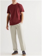 Mr P. - Garment-Dyed Organic Cotton-Jersey T-Shirt - Red
