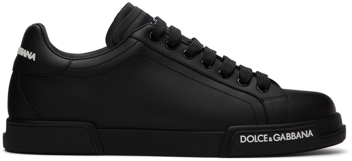 Photo: Dolce & Gabbana Black Portofino Sneakers