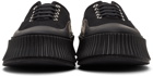 Jil Sander Black Canvas Platform Sneakers