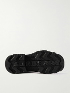 Burberry - Checked Twill-Trimmed Rubber Rain Boots - Black
