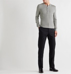 TOM FORD - Slim-Fit Knitted Silk-Blend Half-Placket Sweater - Gray