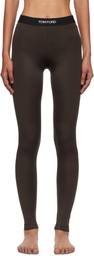TOM FORD Brown Lustrous Jersey Signature Leggings