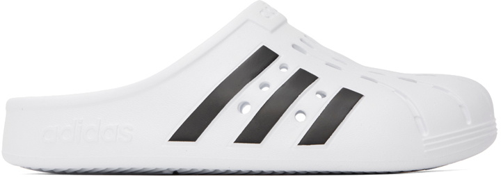 Photo: adidas Originals White Adilette Clogs