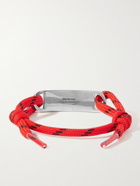 BALENCIAGA - Silver-Tone Metal and Cord Bracelet - Red