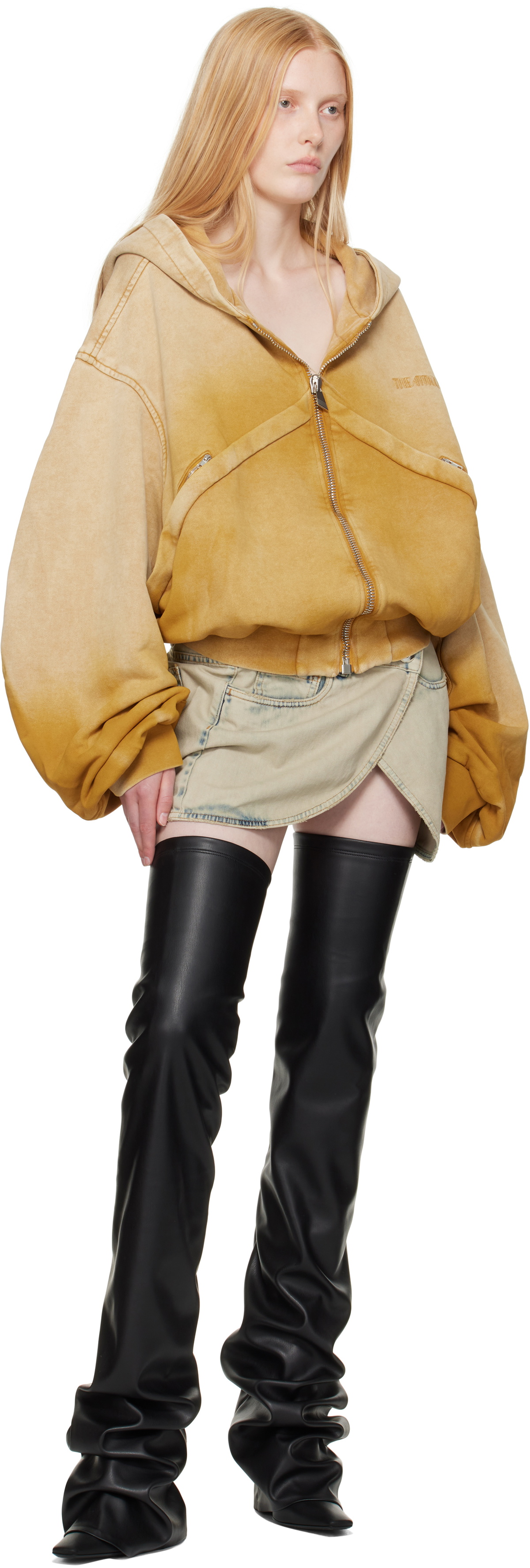 The Attico Yellow Faded Hoodie