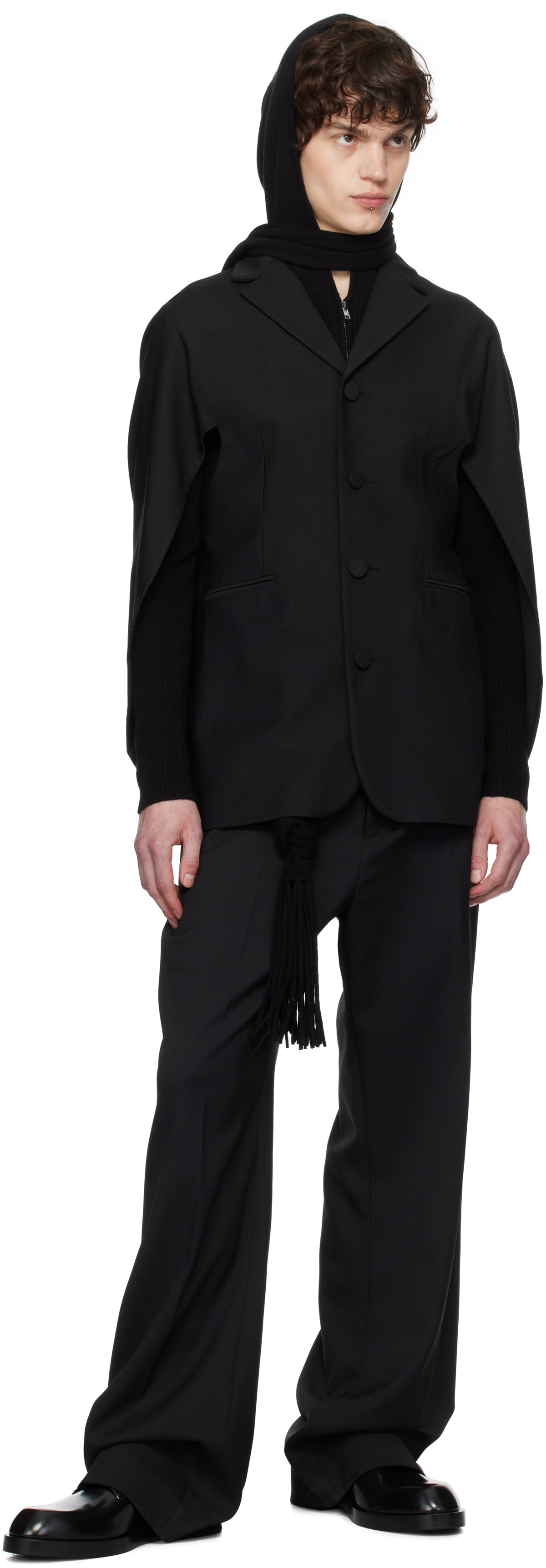 AARON ESH Black Draped Back Blazer