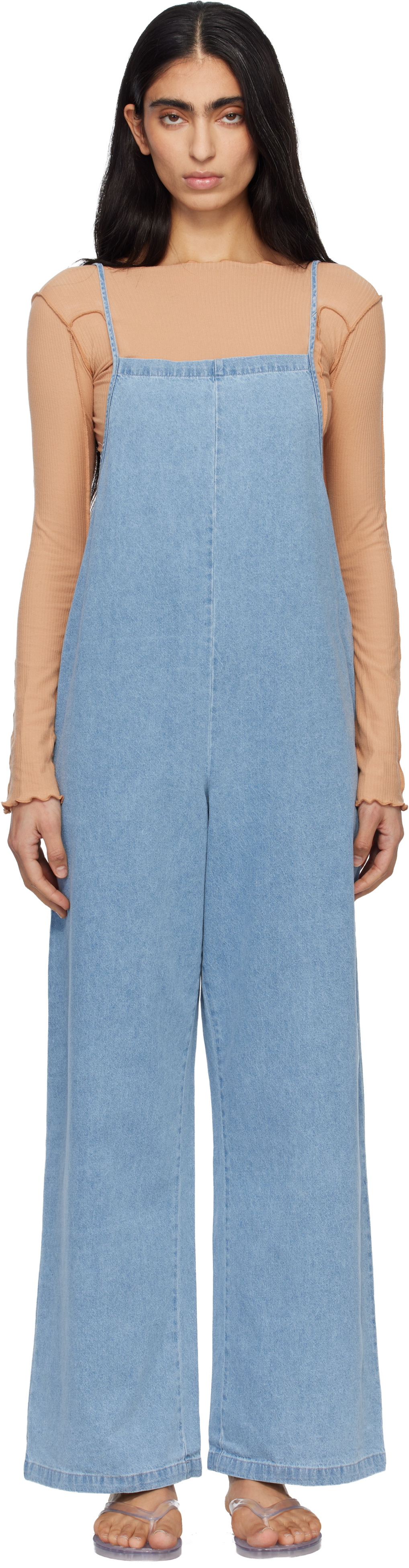 Baserange Blue Yumi Denim Jumpsuit