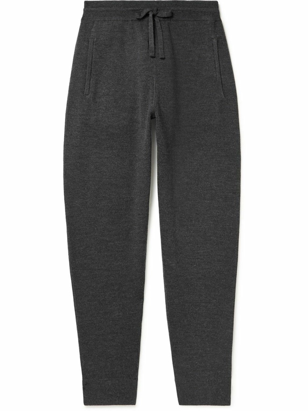 Photo: Mr P. - Tapered Double-Faced Merino Wool-Blend Sweatpants - Gray