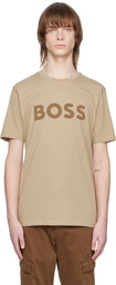 BOSS Beige Printed T-Shirt