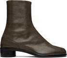Maison Margiela Brown Tabi Ankle Boots