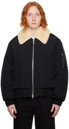 Solid Homme Black Down Bomber Jacket Set