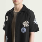 Wax London Men's Didcot Round Applique Vacation Shirt in Black/Multi