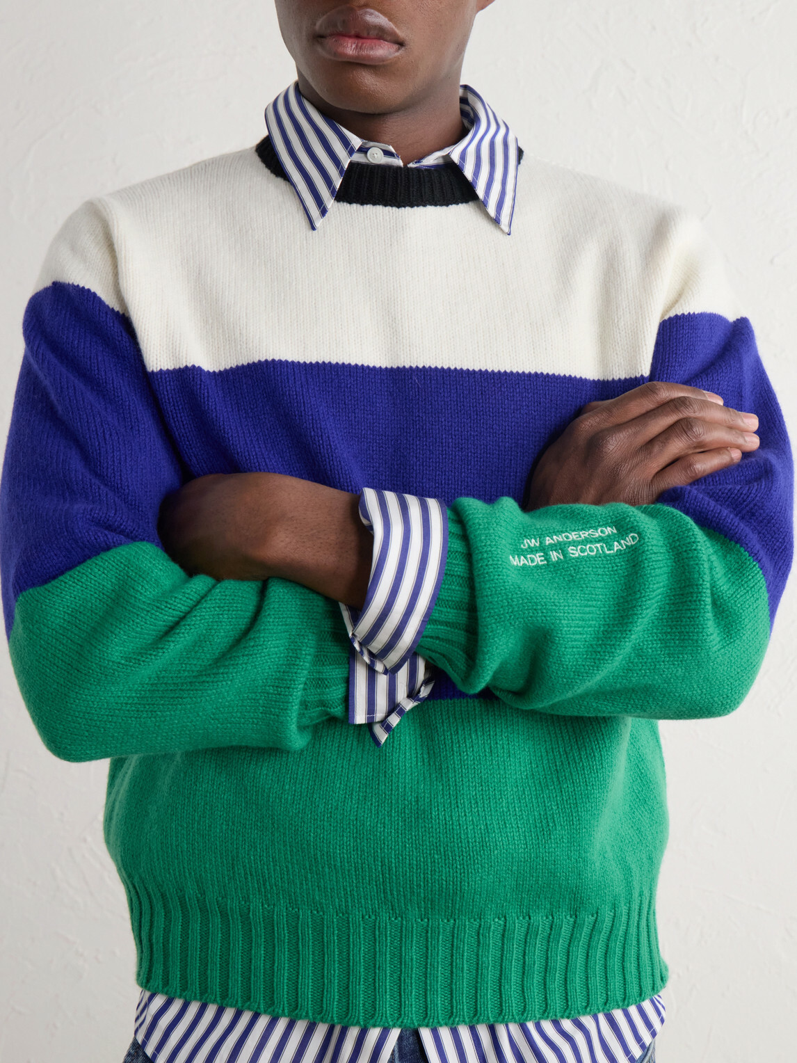JW Anderson - Striped Wool Sweater - Blue
